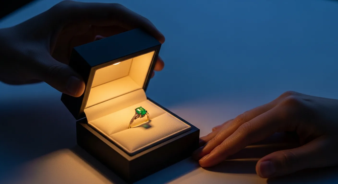 Bague de fiançailles émeraude et diamants